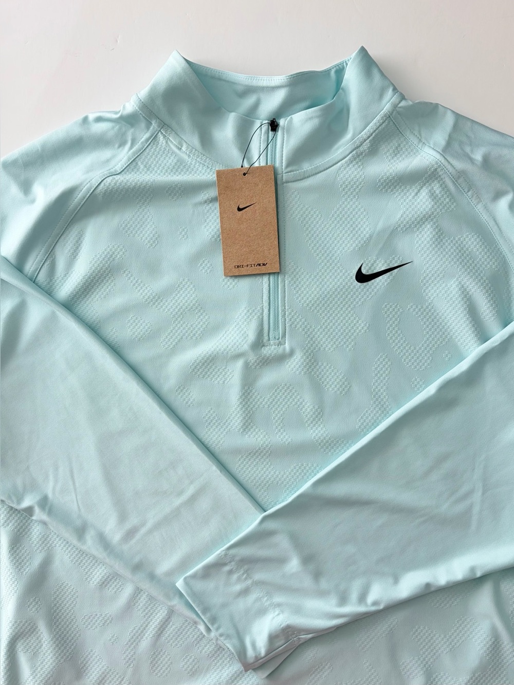 NIKE Golf Tour 1/4 Zip Top Shirt Pullover XXL Mens Mint Green Camo Dri-Fit ADV